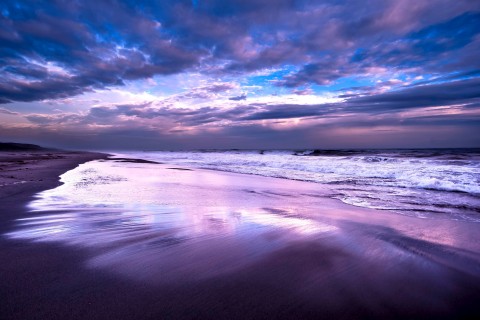 紫色唯美大海