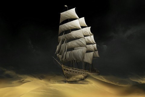沙漠里的帆船