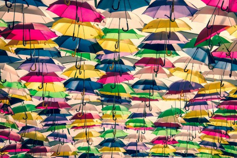 七彩雨伞