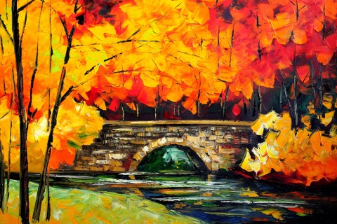 秋天的风景油画