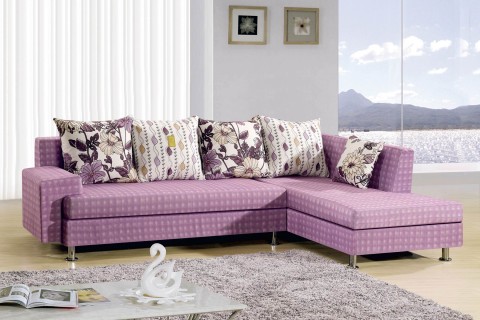 紫色的布艺沙发