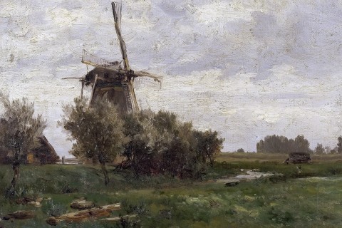 油画中的荷兰风车