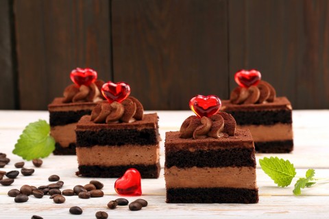 爱心巧克力奶油蛋糕