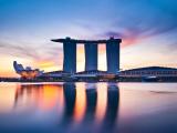 夕阳下的新加坡狮城