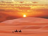夕阳下的美丽沙漠