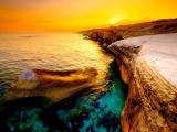 塞浦路斯金色夕阳风景