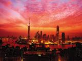 晚霞中的上海