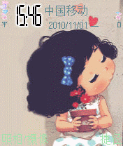 爱花的可爱小娃娃