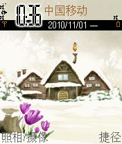 冬雪中的温馨小木屋